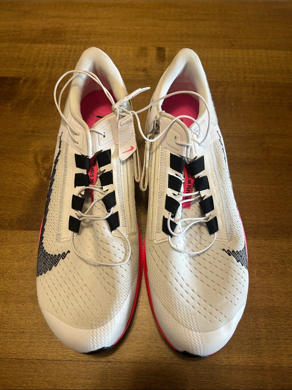 Nike Women’s White Sneakers with Pink and Black  Accent Size M13